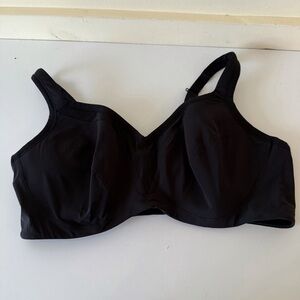 Torrid Active Bra 46D Black Underwire Lined Sport Bra Training Active Hook EUC
